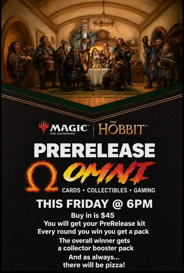 Omni’s Facebook event cover for MTG HOBBIT PRERELEASE TOURNAMENT