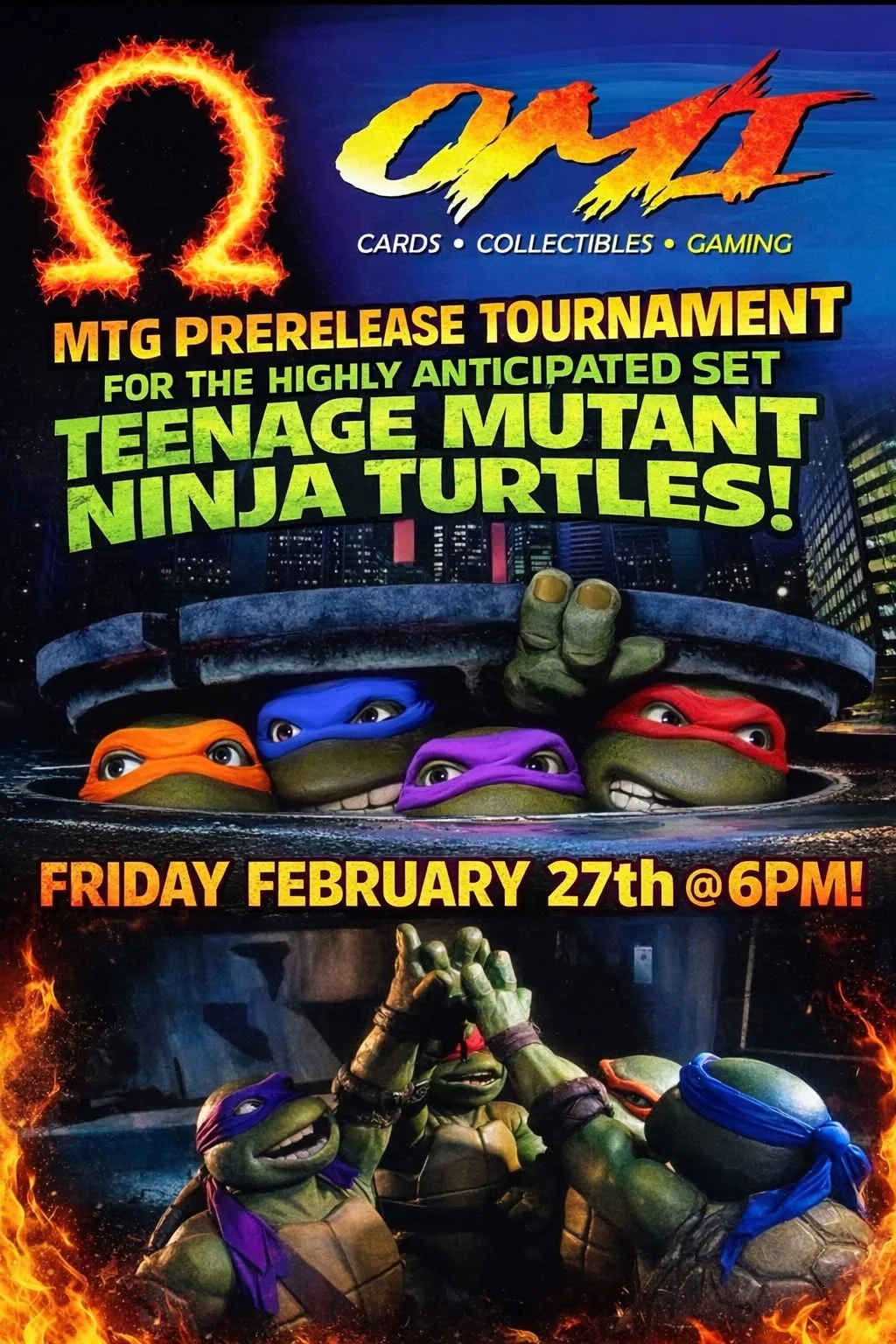 Omni’s Facebook event cover for MTG TMNT PRERELEASE TOURNAMENT